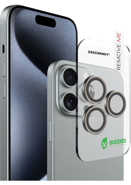 Buddıes iPhone 16 Pro / 16 Pro Max Uyumlu Kamera Lens Koruyucu (TİTANİUM)