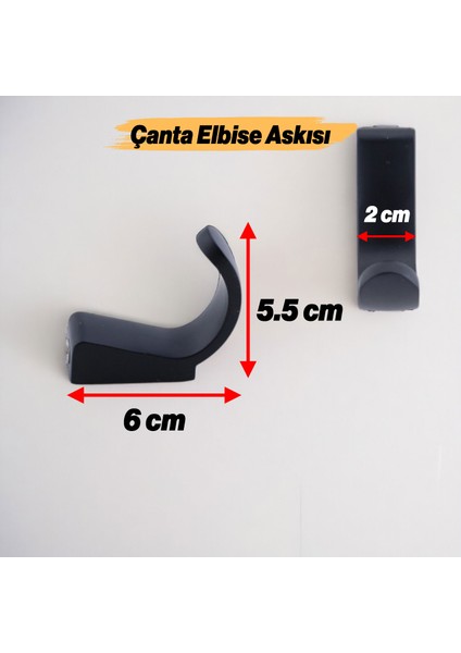 Dolap Askılık Askılığı Duvar Vestiyer Banyo Mutfak Kıyafet Asma Kulp Çanta Elbise Askısı Siyah