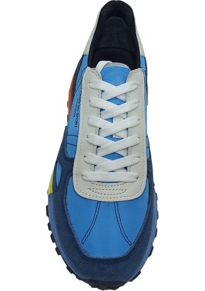 Mavi Deri Erkek Sneaker Ayakkabı fırsatları