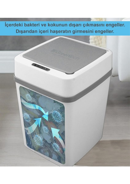 Sensörlü 12 Litre Çöp Kovası (Şarj Edilebilir Lityum Pilli) / GT-SC01