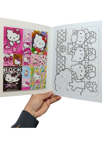 Stickerlı Boyama Kitabı 16 Karakterli Boyama Kitabı ve Sticker ve Hello Kitty Maskesi Resim Defteri fiyatları