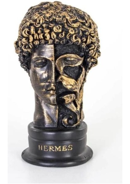 Dekoratif Çiçekli Hermes Heykel Biblo