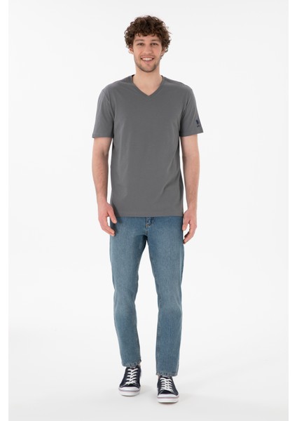 Erkek Gri Tişört Basic 50305858-VR024