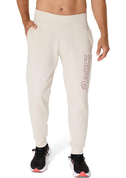 Asics Logo Sweatpant Erkek Krem Eşofman Altı 2031E189-200