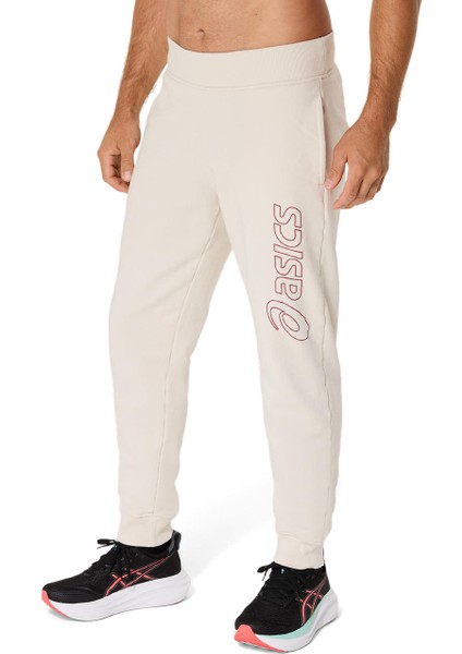 Asics Logo Sweatpant Erkek Krem Eşofman Altı 2031E189-200