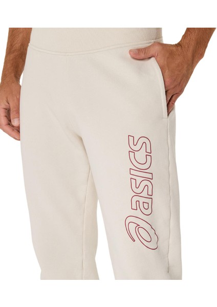 Asics Logo Sweatpant Erkek Krem Eşofman Altı 2031E189-200