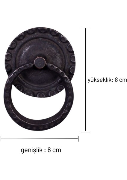 Pirinç Döküm Oksit Siyah Rengi Sallantılı Halka Kulp