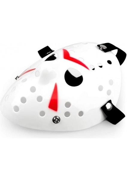 Beyaz Kırmızı Çizgili Tam Yüz Hokey Maskesi modelleri