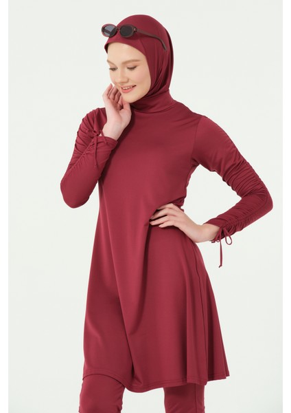 Kolları Büzgü Detaylı Tesettür Mayo fiyatları