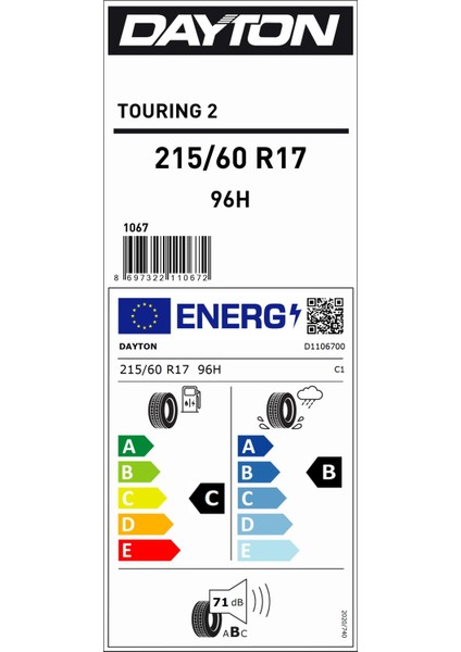 215/60 R17 96H Touring 2 Oto Yaz Lastiği (Üretim Yılı:2025) fiyatları