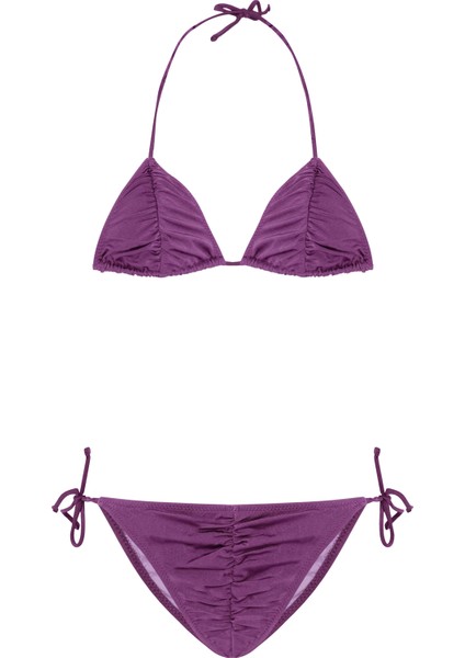 Büzgülü Üçgen Bikini Takım
