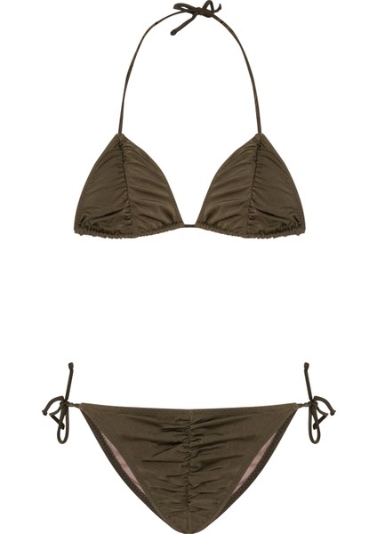 Büzgülü Üçgen Bikini Takım