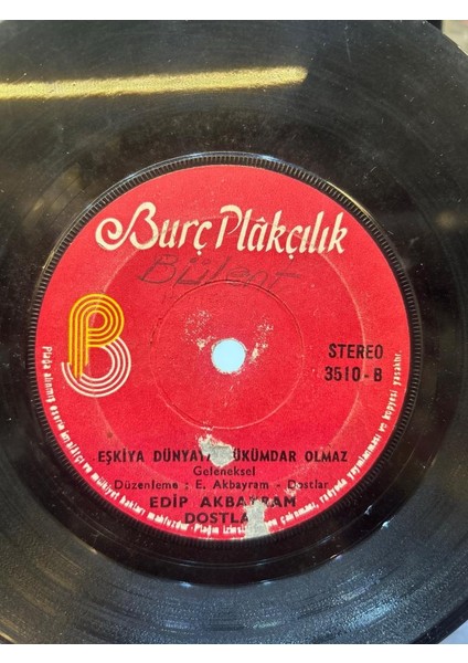 Edip Akbayram, Dostlar ‎– Gidenlerin Türküsü / Eşkiya Dünyaya Hükümdar Olmaz 1979 Baskı 45LİK fiyatları