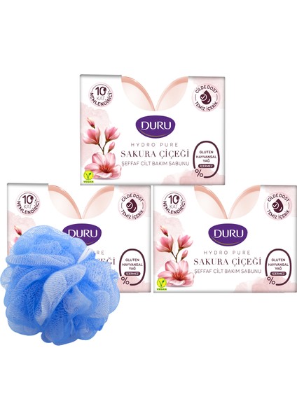 Hydro Pure Sakuraçiçeği 6 Adet Sabun 3X270 gr Duş Lifi ile Birlikte