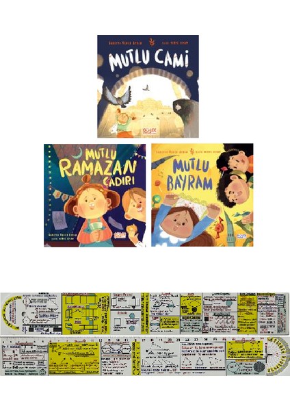 Mutlu Cami / Mutlu Ramazan Çadırı / Mutlu Bayram 3 Kitap (Matematik Öğreten Cetvel)