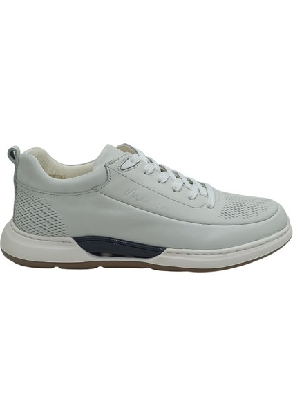Beyaz Deri Erkek Sneaker Ayakkabı