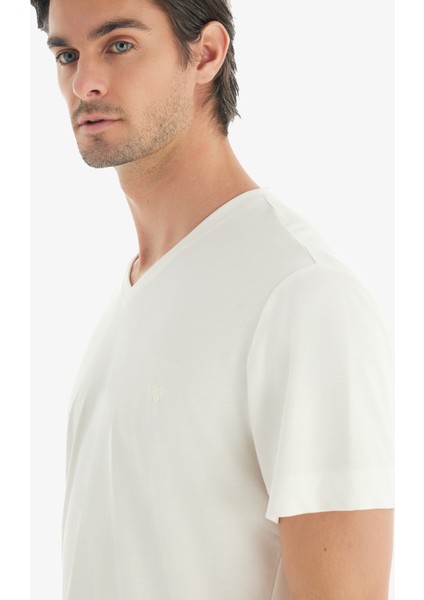 Erkek T-Shirt 40731 - Krem indirimleri