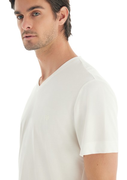Erkek T-Shirt 40731 - Krem fırsatları