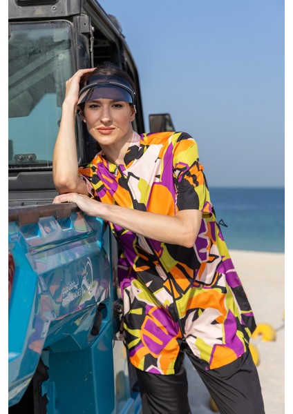 Marisa Desenli Yarım Kol Yarı Kapalı Mayo modelleri