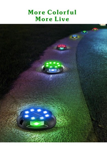 Güneş Enerjili Dış Mekan Yürüyüş Yolu Işıkları - Çok Renkli, 8 Adet fiyatları