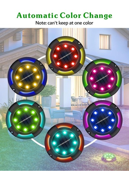Güneş Enerjili Dış Mekan Yürüyüş Yolu Işıkları - Çok Renkli, 8 Adet fırsatları