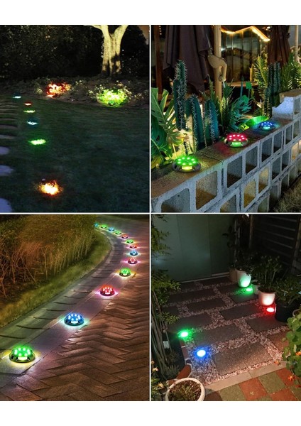 Güneş Enerjili Dış Mekan Yürüyüş Yolu Işıkları - Çok Renkli, 8 Adet indirimleri