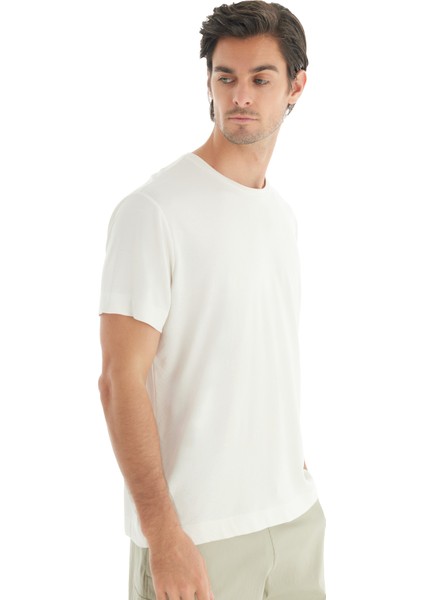 Erkek T-Shirt 40730 - Krem