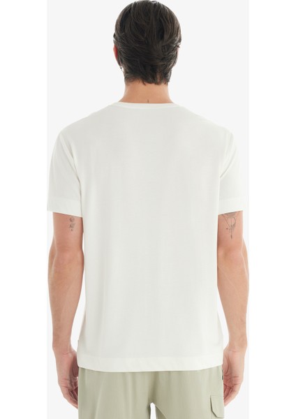 Erkek T-Shirt 40730 - Krem modelleri