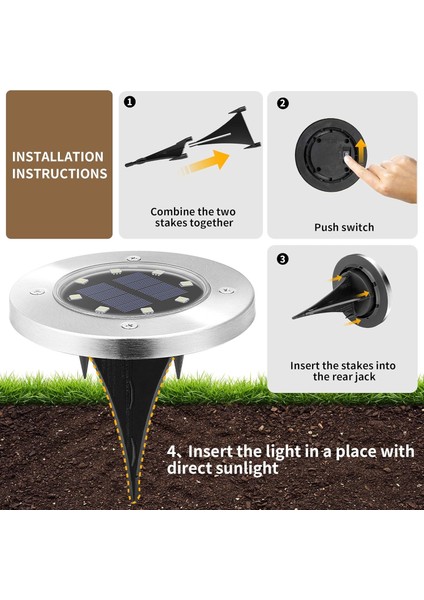 Güneş Enerjili Açık Hava Su Geçirmez Işıklar, Beyaz, 20 Adet fırsatları