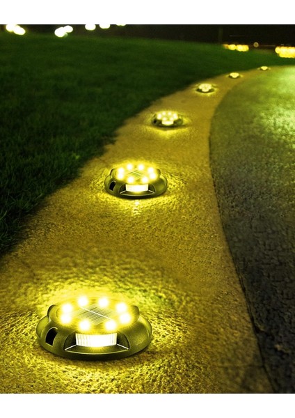 Güneş Enerjili Dış Mekan Yürüyüş Yolu Işıkları - Sıcak Beyaz, 12 Adet fırsatları