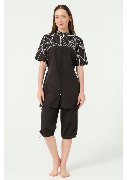 Solira Şapkalı Yarım Kol Yarı Kapalı Mayo