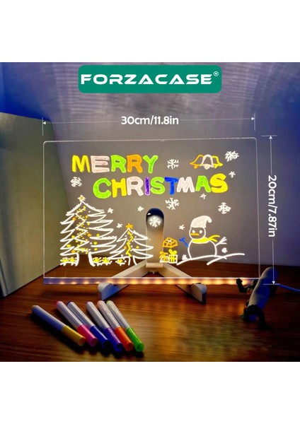 Neon LED Işıklı 20X30 cm Yazı Çizim Tahtası + Ayarlanabilir Stant ve 7 Adet Kalem - FC994 fiyatları