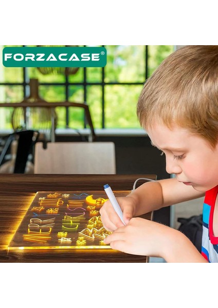 Neon LED Işıklı 20X30 cm Yazı Çizim Tahtası + Ayarlanabilir Stant ve 7 Adet Kalem - FC994 indirimleri