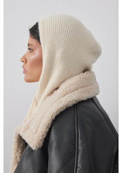 Soft Ince Örgü Balaclava Bere Taş