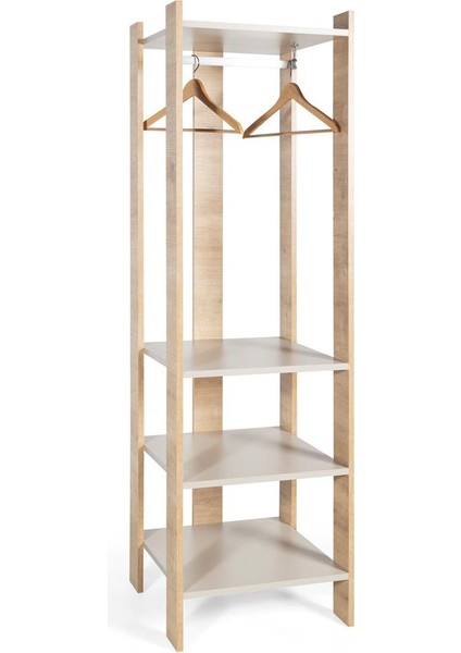 Vest Organizer, Elbise Askılığı, Giyinme Dolabı, Kapaksız Eşya Dolabı, Modern, Şık (Siyah-Safirmeşe)