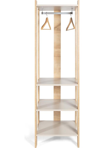 Vest Organizer, Elbise Askılığı, Giyinme Dolabı, Kapaksız Eşya Dolabı, Modern, Şık (Siyah-Safirmeşe)