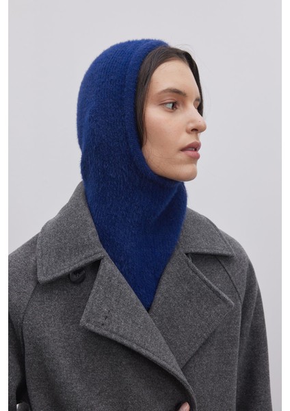 Soft Ince Örgü Balaclava Bere Mavi