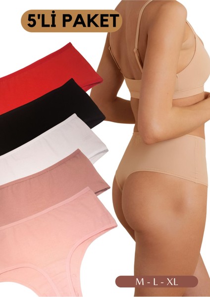 Easy Cotton Trim Highrise Yüksek Bel Tanga 5'li Paket