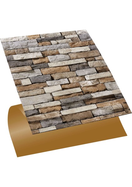 Kendinden Yapışkanlı Geometrik Taş Desenli Pvc Karo 30X30 cm (11 Adet) 1 M2
