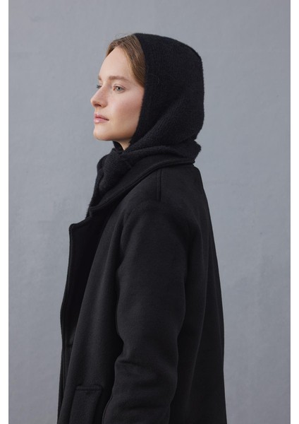 Bağlama Detaylı Soft Balaclava Bere Siyah