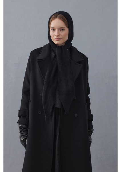 Bağlama Detaylı Soft Balaclava Bere Siyah