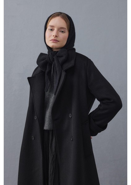 Bağlama Detaylı Soft Balaclava Bere Siyah