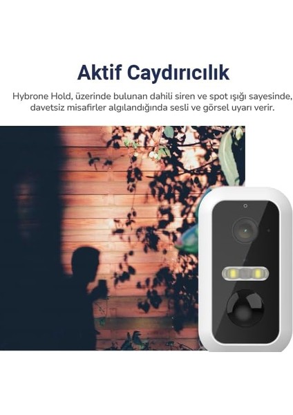 HY-CW3013-FB Hybrone Iç/dış Ortam Akıllı Wi-Fi Batarya Kamera