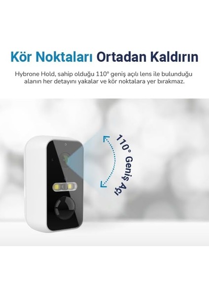 HY-CW3013-FB Hybrone Iç/dış Ortam Akıllı Wi-Fi Batarya Kamera