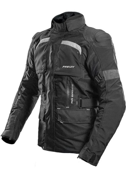 Nf 2500 Airbag Korumalı 4 Mevsim Motosiklet Montu Siyah