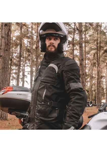 Nf 2500 Siyah Airbag Korumalı 4 Mevsim Motosiklet Montu Yüksek Dirençli Polyester Kumaş modelleri