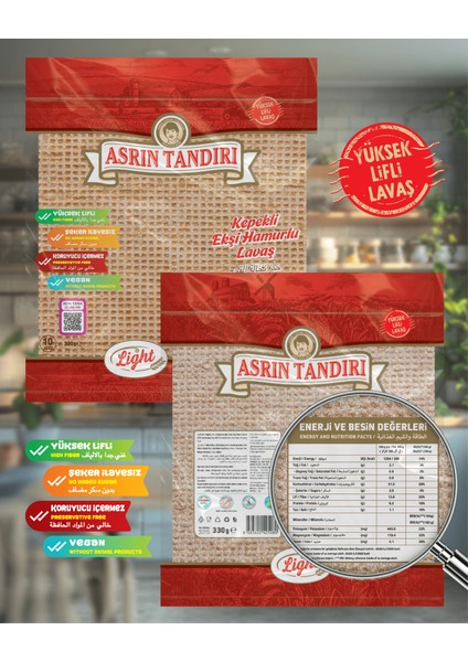 4'LÜ (2 Adet Ekşi Mayalı Yulaf + 2 Adet Ekşi Mayalı Kepek Lavaş Ekmeği) Paketi