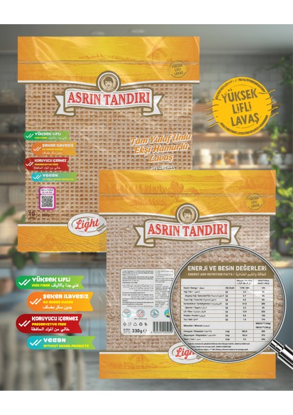 4'LÜ (2 Adet Ekşi Mayalı Yulaf + 2 Adet Ekşi Mayalı Kepek Lavaş Ekmeği) Paketi