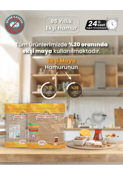 4'LÜ (2 Adet Ekşi Mayalı Yulaf + 2 Adet Ekşi Mayalı Kepek Lavaş Ekmeği) Paketi