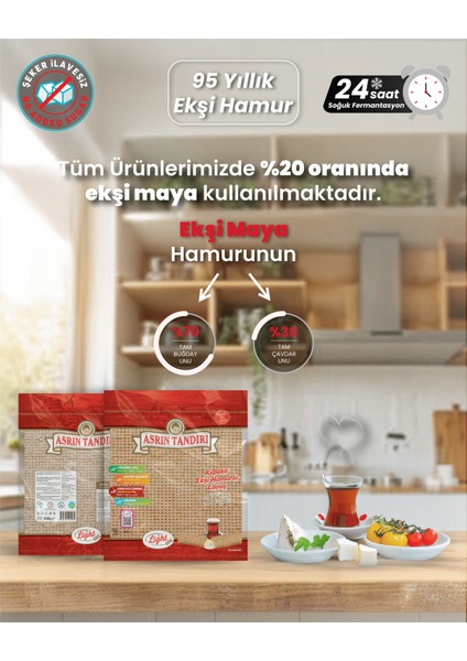 4'LÜ (2 Adet Ekşi Mayalı Yulaf + 2 Adet Ekşi Mayalı Kepek Lavaş Ekmeği) Paketi